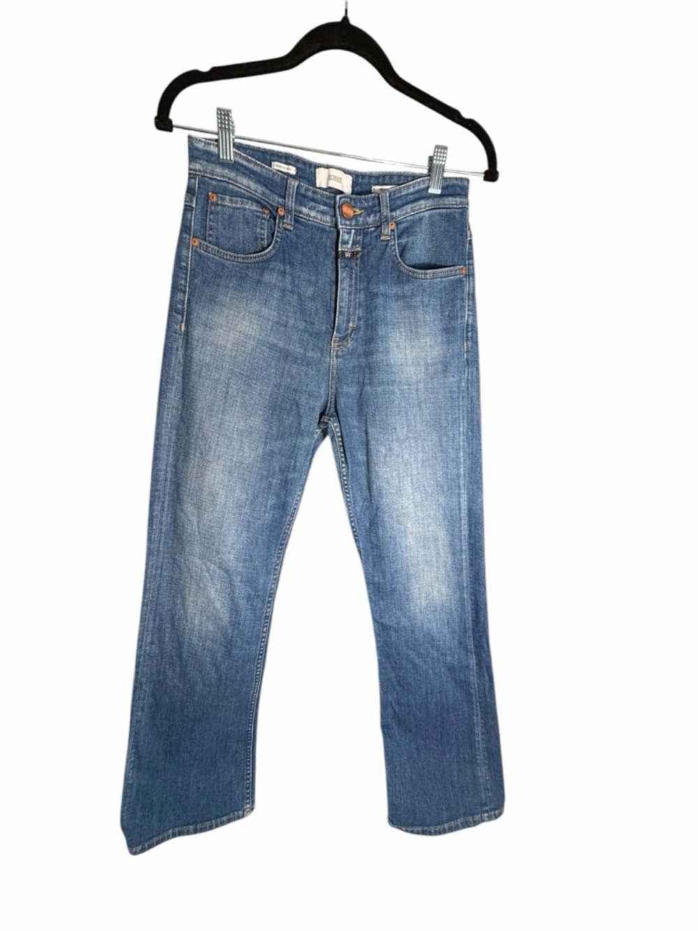 Closed Hi Sun Flared Jeans Dark Blue Organic Cotton Blend Sz 27